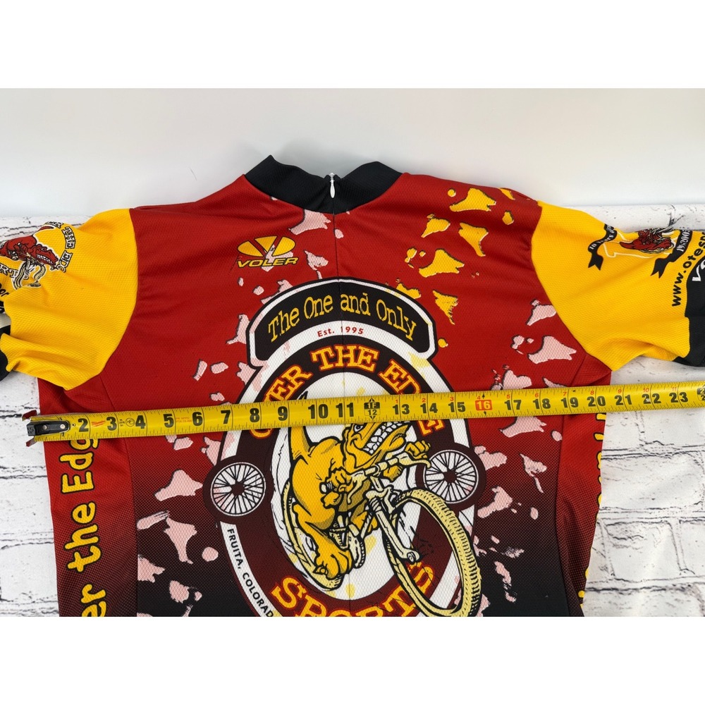 Voler‎ Over The Edge Sports Fruita Colorado Cycling Jersey Mens Large Red Yellow - Picture 5 of 6